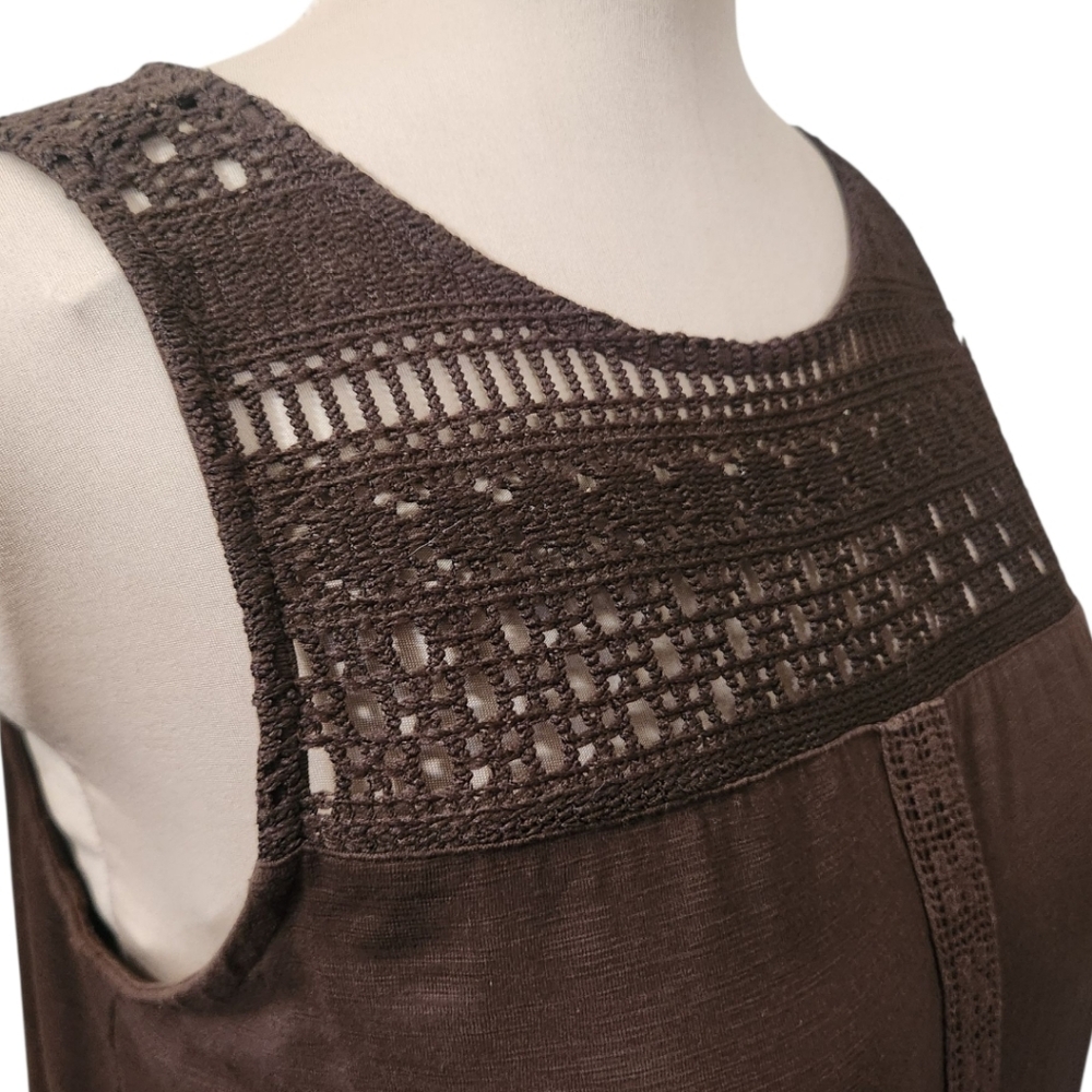 J. JILL Kona Brown Crocheted Lace Shift Dress - Size L - Picture 7 of 15